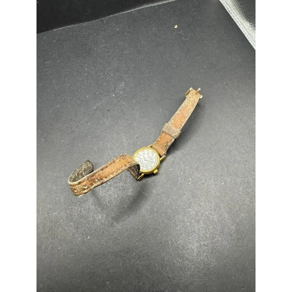 Citizen 3220-S04573 Quartz Gold Tone Women's Watch Water Resistant Brown Leather